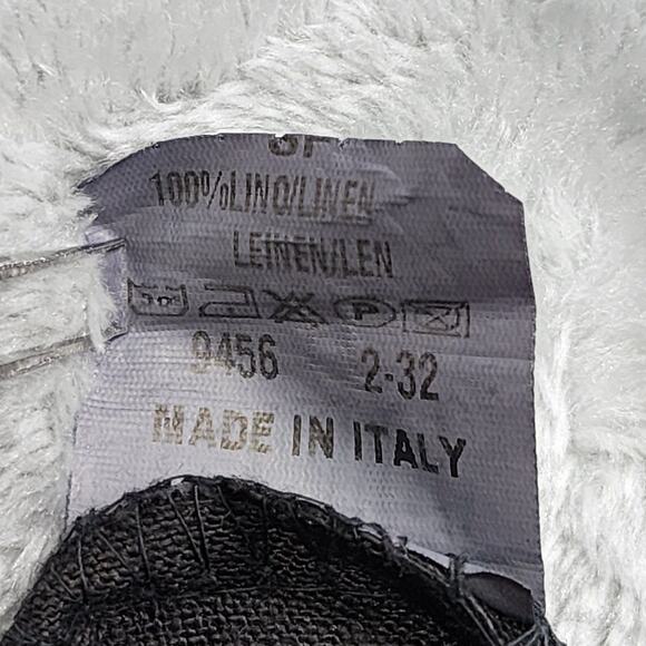 Italian Linen Jacket Womens S Black Long Sleeve Button Front Lightweight Trucker - Picture 7 of 10